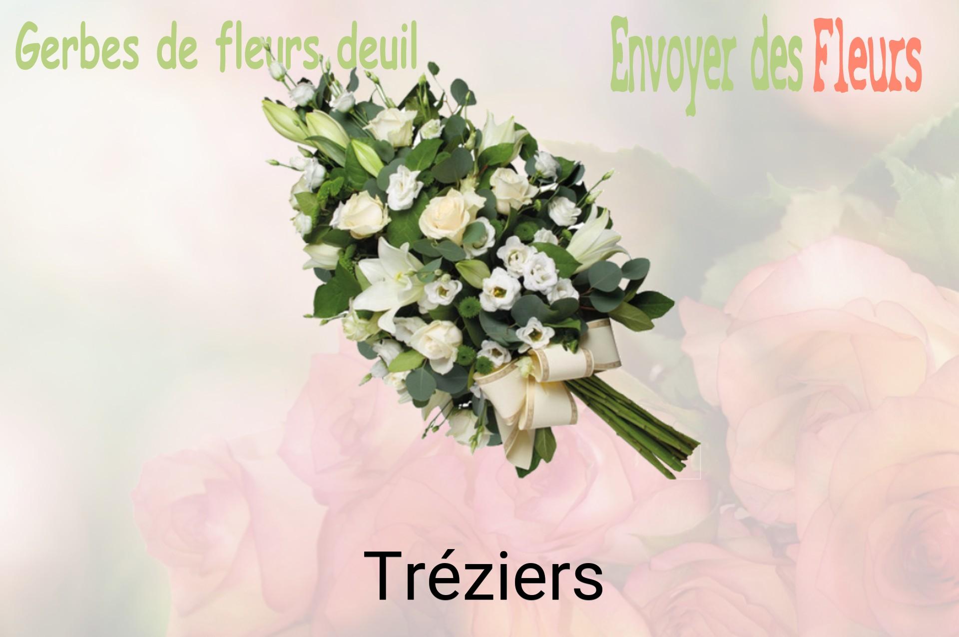 Gerbe de fleurs de deuil livrée à Tréziers
